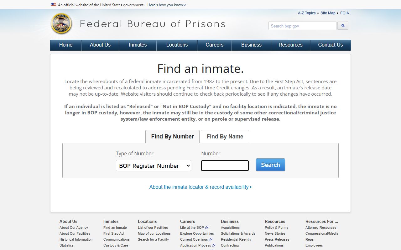 Knox County inmate population federal BOP lookup channel